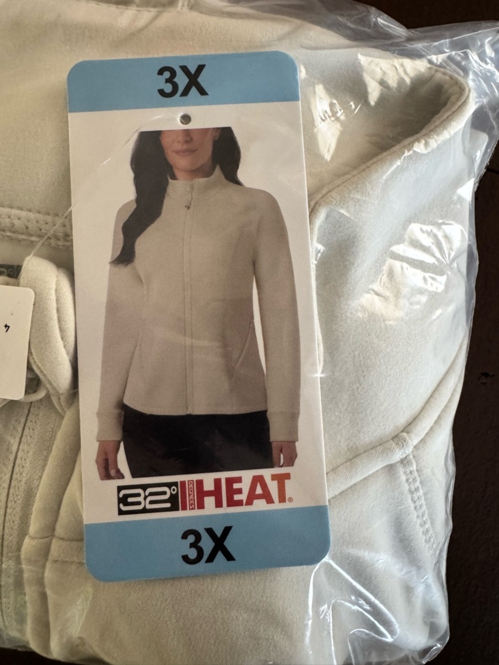 32 Degrees Women's Cream Zip-Front Teddy Jacket